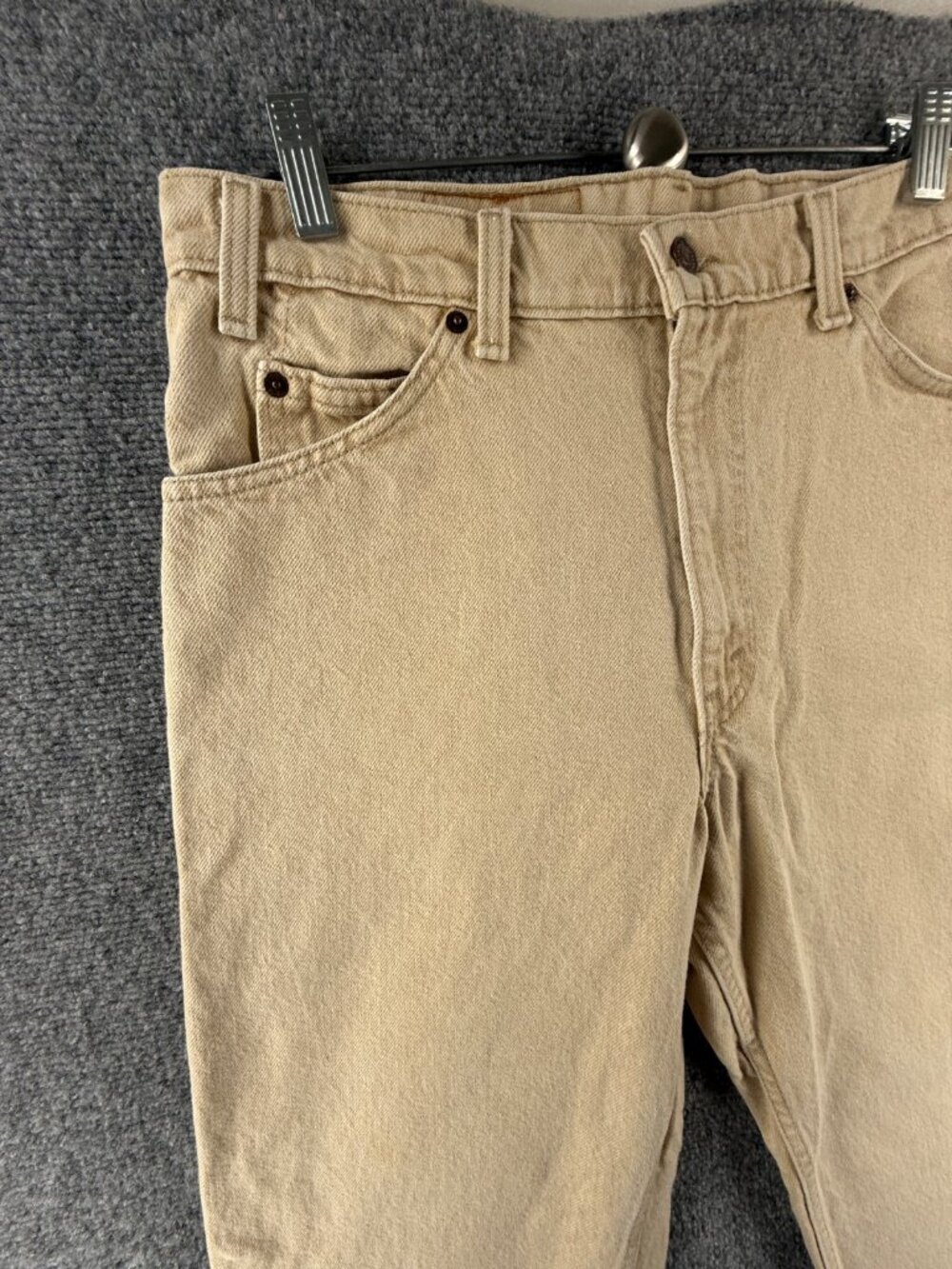 VTG Levis 550 Orange Tab Beige Denim Jeans 1996 USA Cotton Pockets ACTL 32X29.5 - Picture 3 of 16